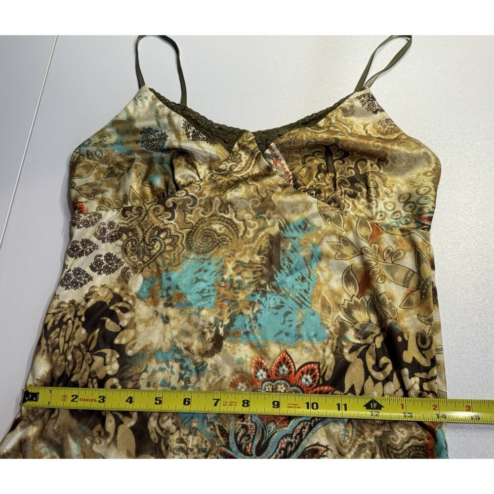 Vtg xhilaration Sz S Satin Floral Babydoll Cami Tank Lace Y2K Fairy Grunge - Picture 5 of 9